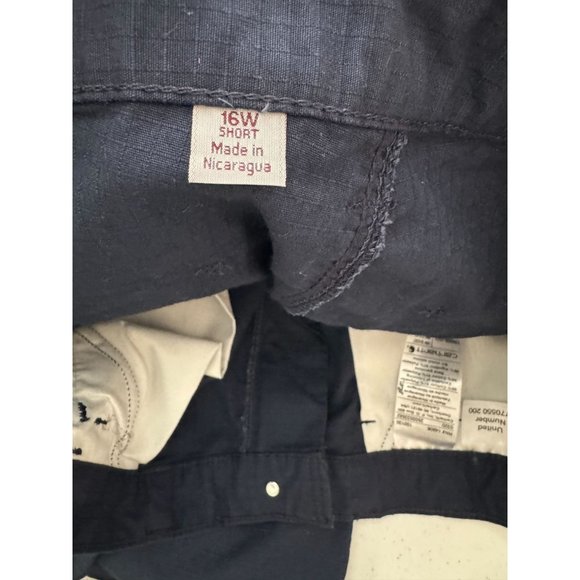 Carhartt NWOT Sz 16W Short Navy Women Rugged Flex Canvas Work Pants - Picture 10 of 16